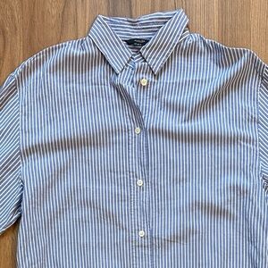 Massimo Dutti 100% cotton Blue and White Striped Casual Shirt